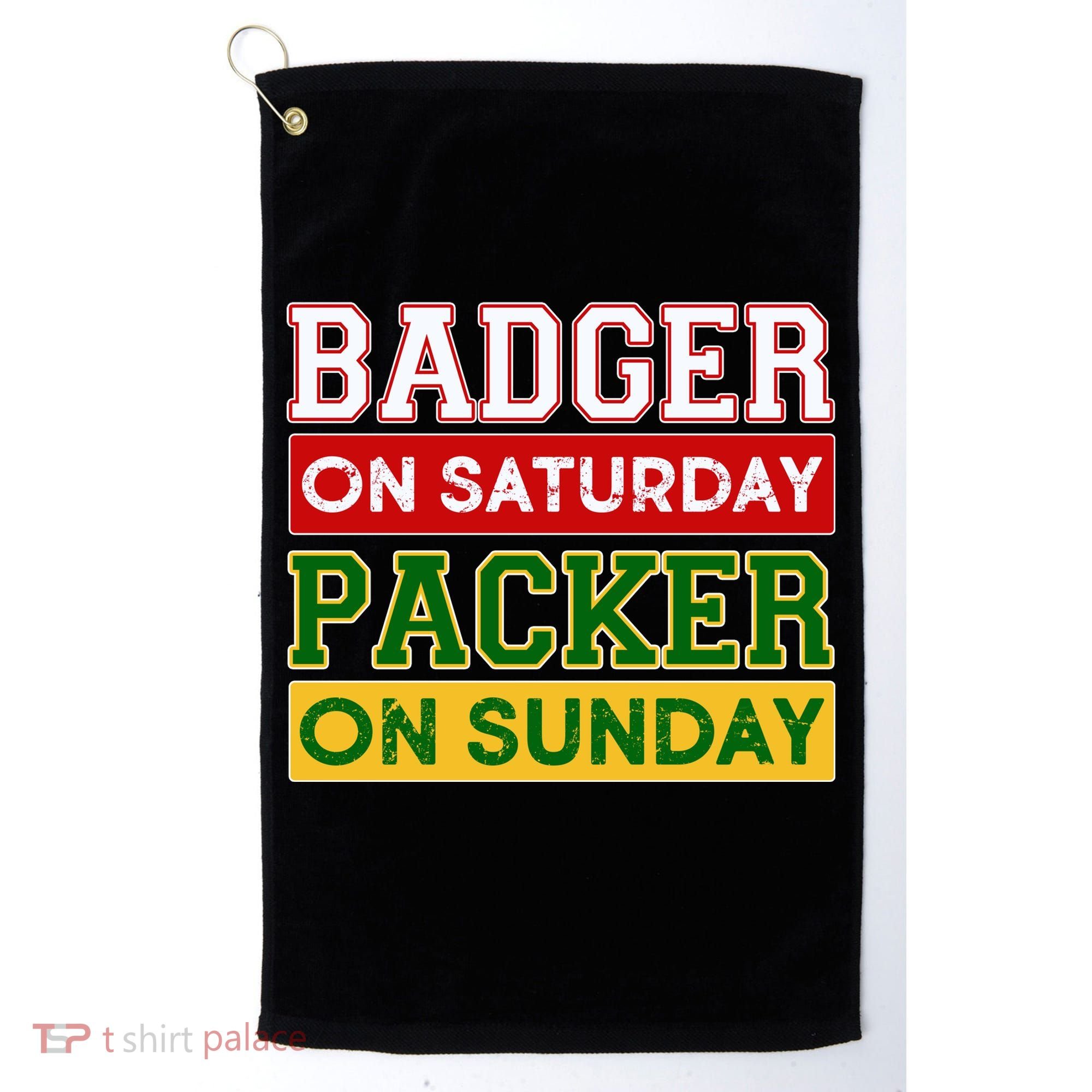 Badger On Saturday Packer On Sunday Golf Towel