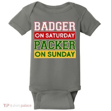 Badger On Saturday Packer On Sunday Baby Bodysuit