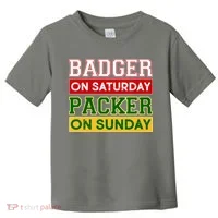 Badger On Saturday Packer On Sunday Toddler T-Shirt thumb 0