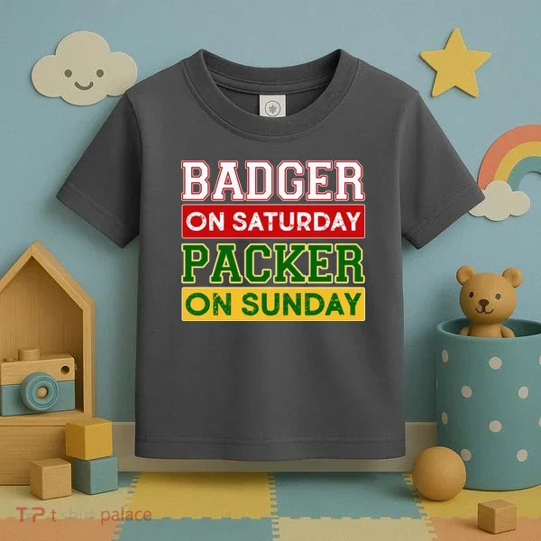 Badger On Saturday Packer On Sunday Toddler T-Shirt