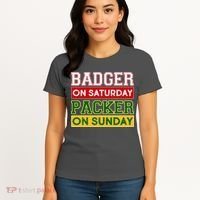 Badger On Saturday Packer On Sunday Women's T-Shirt thumb 4