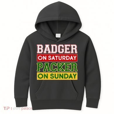 Badger On Saturday Packer On Sunday Kids Hoodie