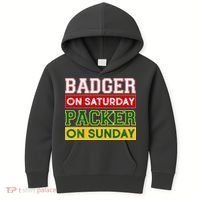Badger On Saturday Packer On Sunday Kids Hoodie thumb 0