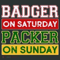 Badger On Saturday Packer On Sunday Kids Long Sleeve Shirt thumb 2