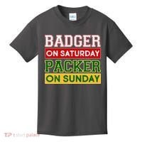 Badger On Saturday Packer On Sunday Kids T-Shirt thumb 0