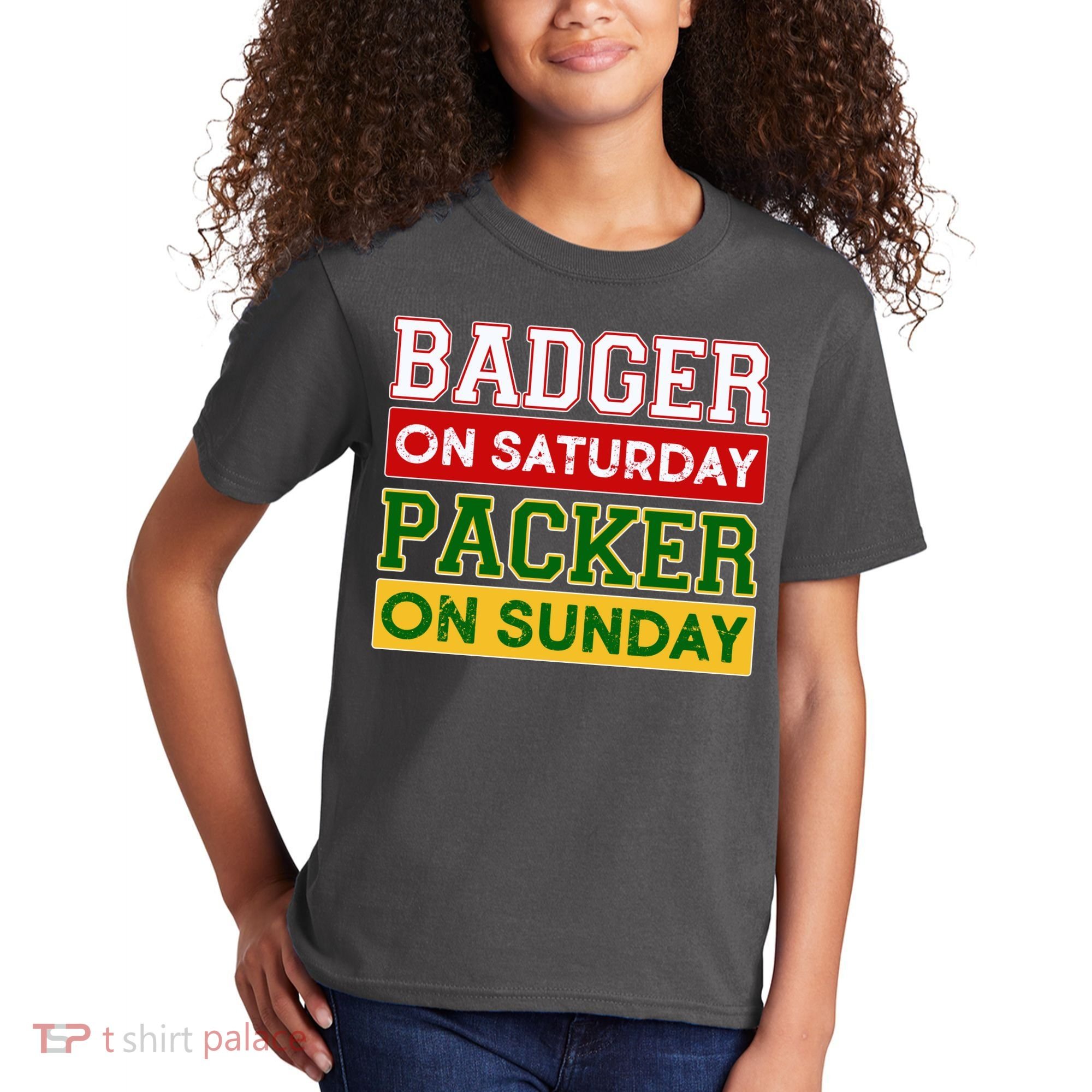 Badger On Saturday Packer On Sunday Kids T-Shirt