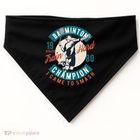 Badminton Champion Train Hard USA-Made Doggie Bandana thumb 0