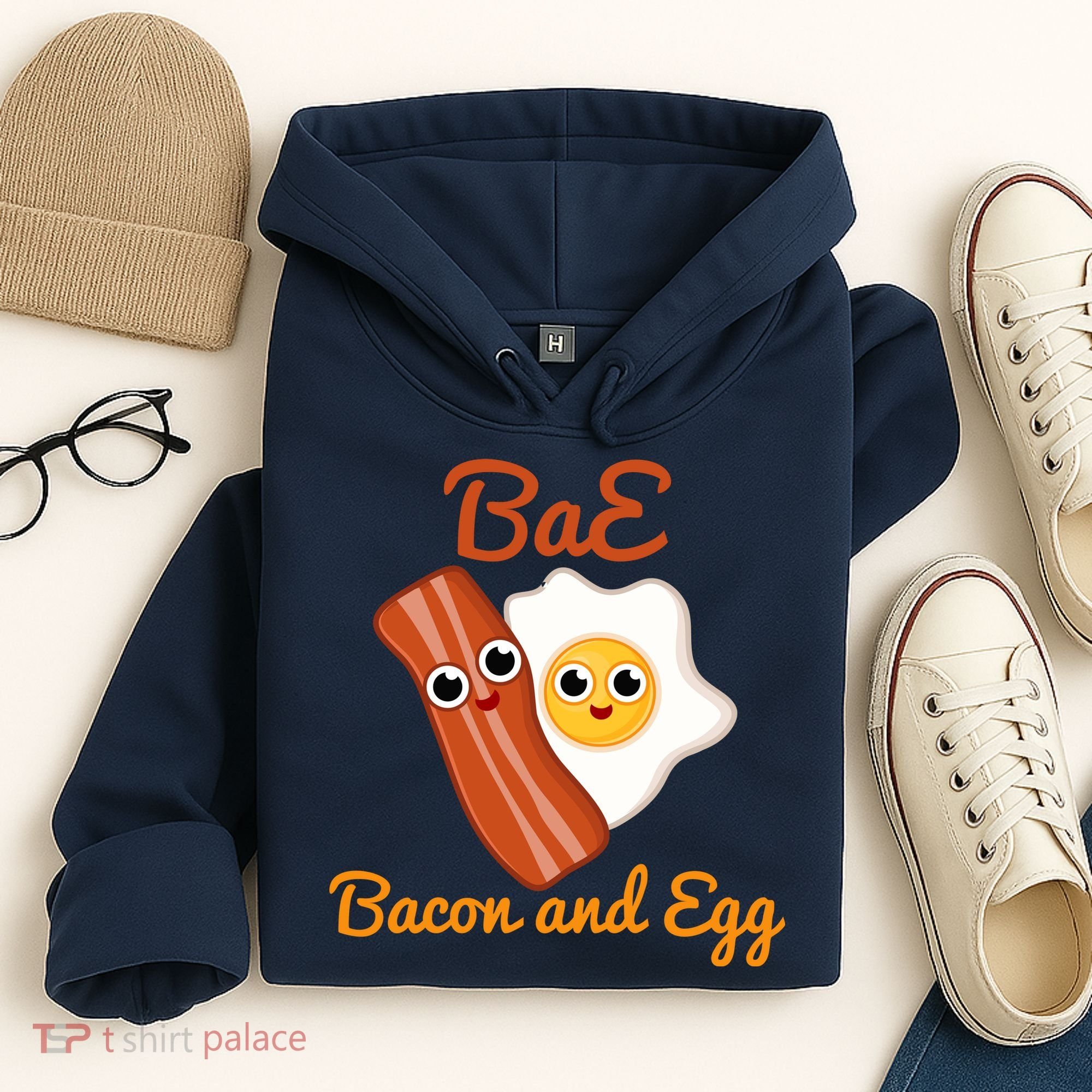 Bae Bacon And Eggs Funny Best Friends Hoodie