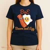 Bae Bacon And Eggs Funny Best Friends T-Shirt thumb 4