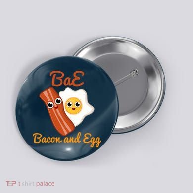 Bae Bacon And Eggs Funny Best Friends Button