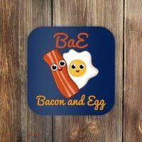 Bae Bacon And Eggs Funny Best Friends Coaster thumb 0
