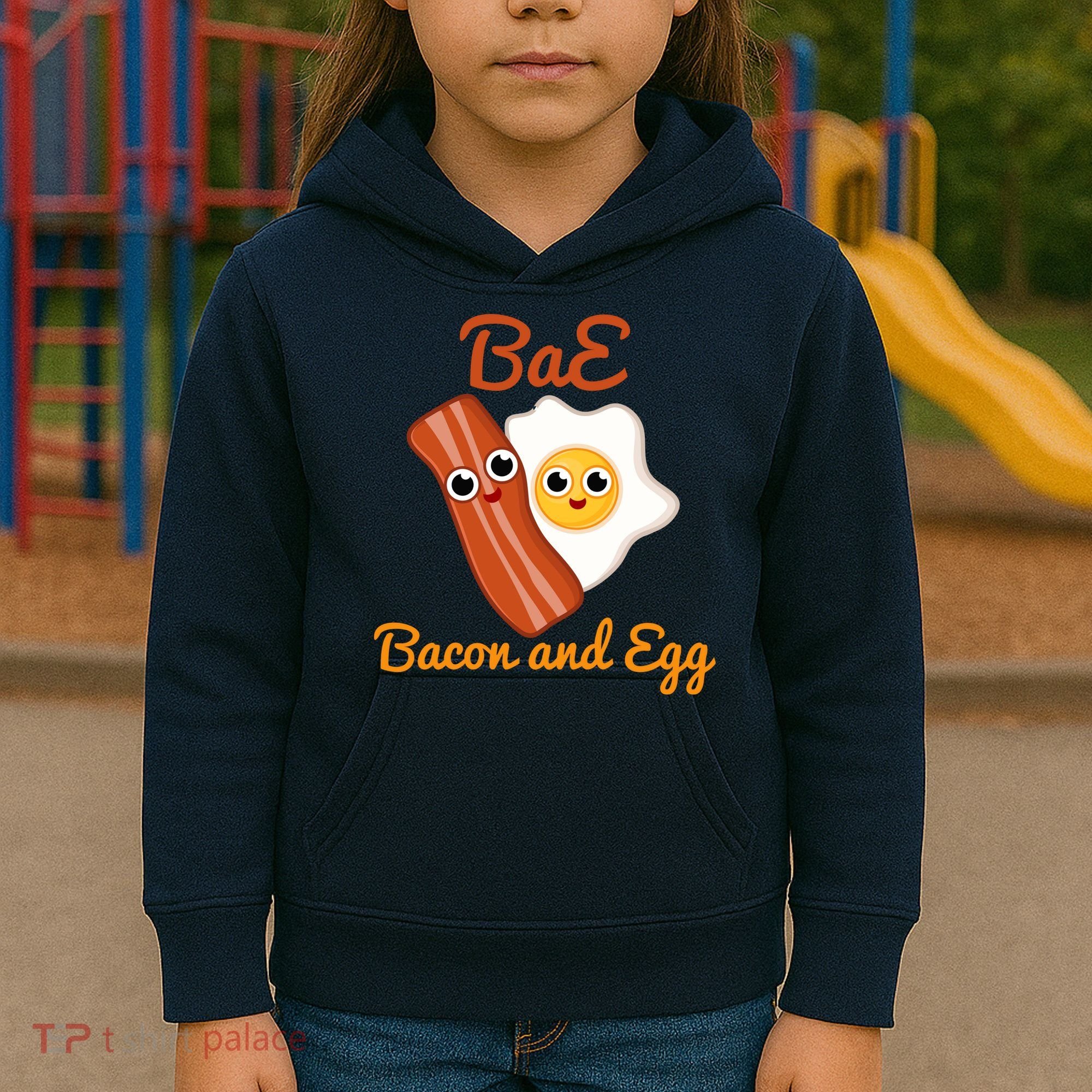 Bae Bacon And Eggs Funny Best Friends Kids Hoodie