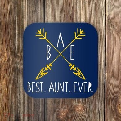 BAE Best Aunt Ever Arrows Logo Coaster