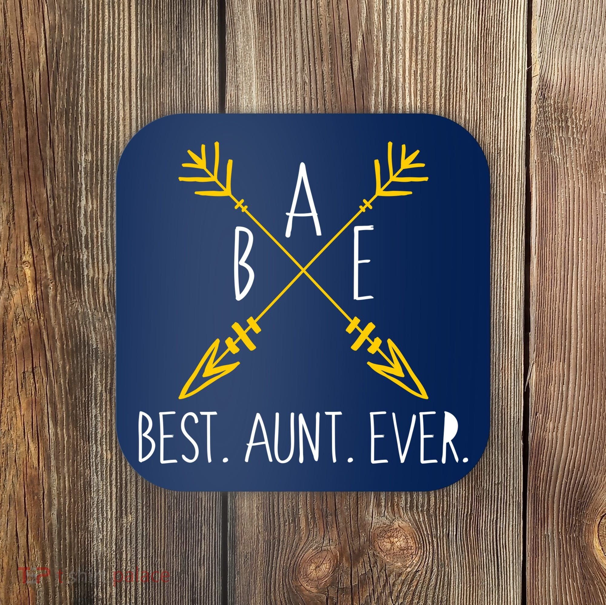 BAE Best Aunt Ever Arrows Logo Coaster