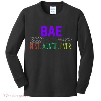BAE Best Auntie Ever Colorful Kids Long Sleeve Shirt