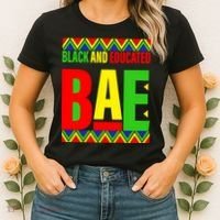 Bae Black And Educated Proud African Women's T-Shirt thumb 2