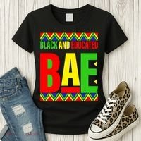 Bae Black And Educated Proud African Women's T-Shirt thumb 3