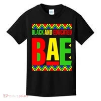 Bae Black And Educated Proud African Kids T-Shirt thumb 0