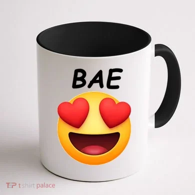 Bae Emoji Heart Coffee Mug back