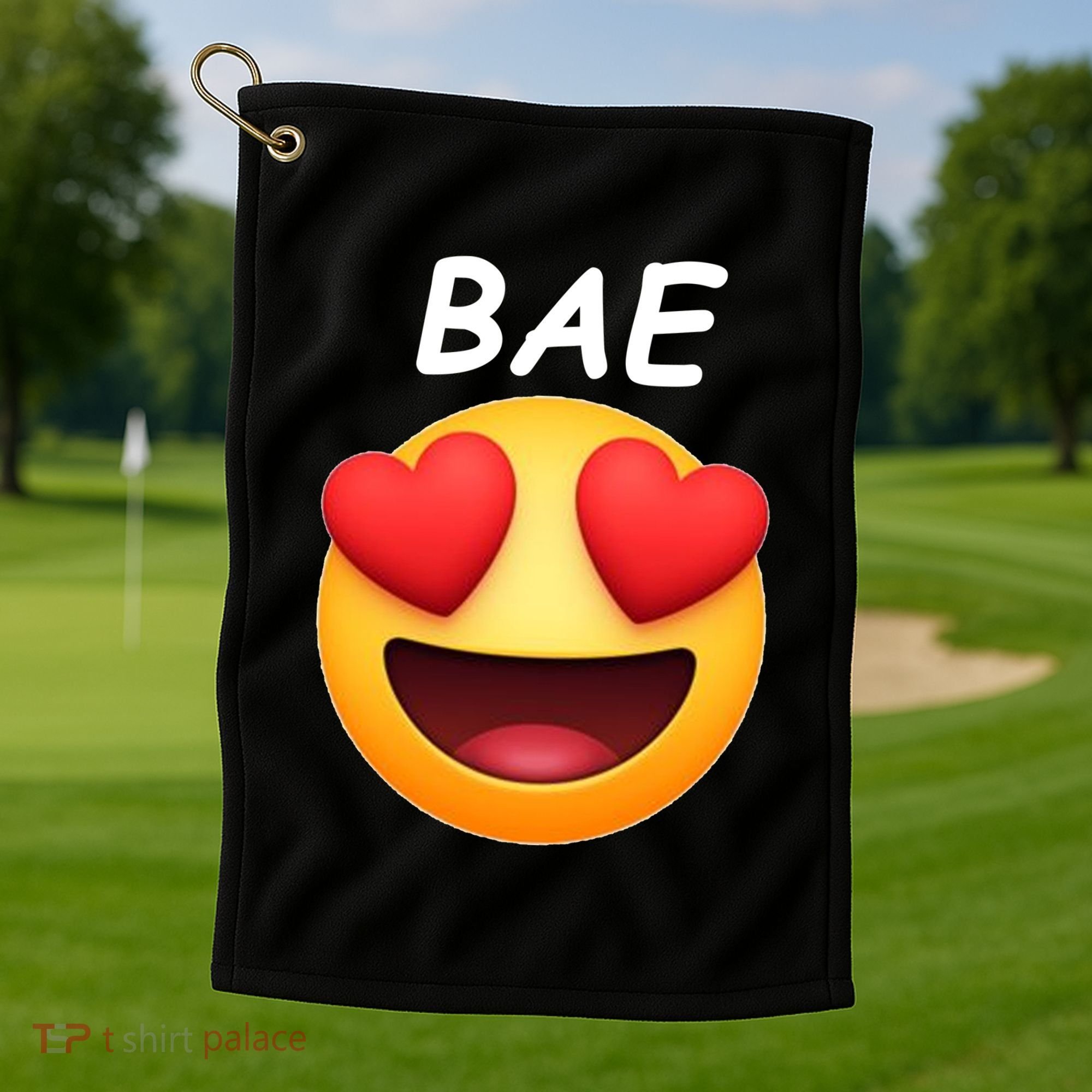 Bae Emoji Heart Golf Towel