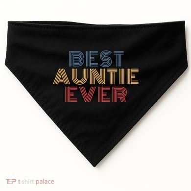 Best Auntie Ever Retro 70s Vintage Gift USA-Made Doggie Bandana