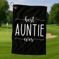 Best Auntie Ever Gift Golf Towel thumb 1