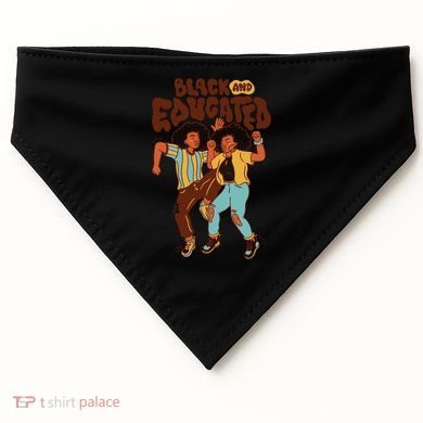 Black And Educated Retro Black History USA-Made Doggie Bandana