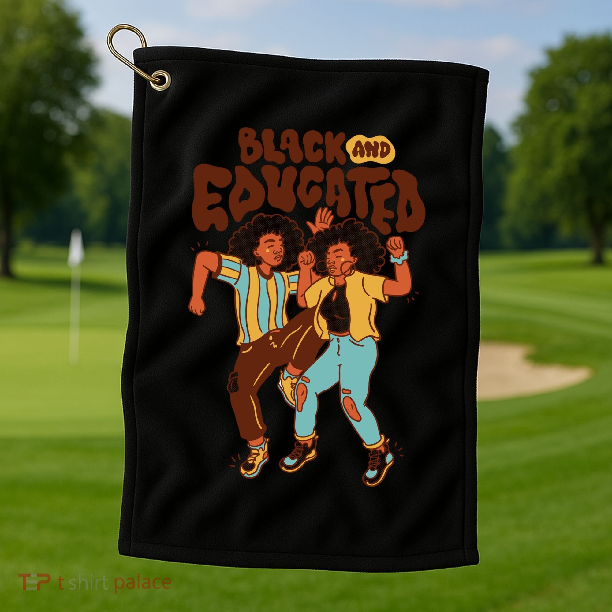 Black And Educated Retro Black History Golf Towel