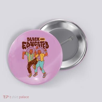 Black And Educated Retro Black History Button