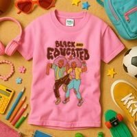 Black And Educated Retro Black History Kids T-Shirt thumb 3