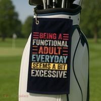 Being A Functional Adult Every Day Seems A Bit Excessive Sarcasm Quotes Golf Towel thumb 2