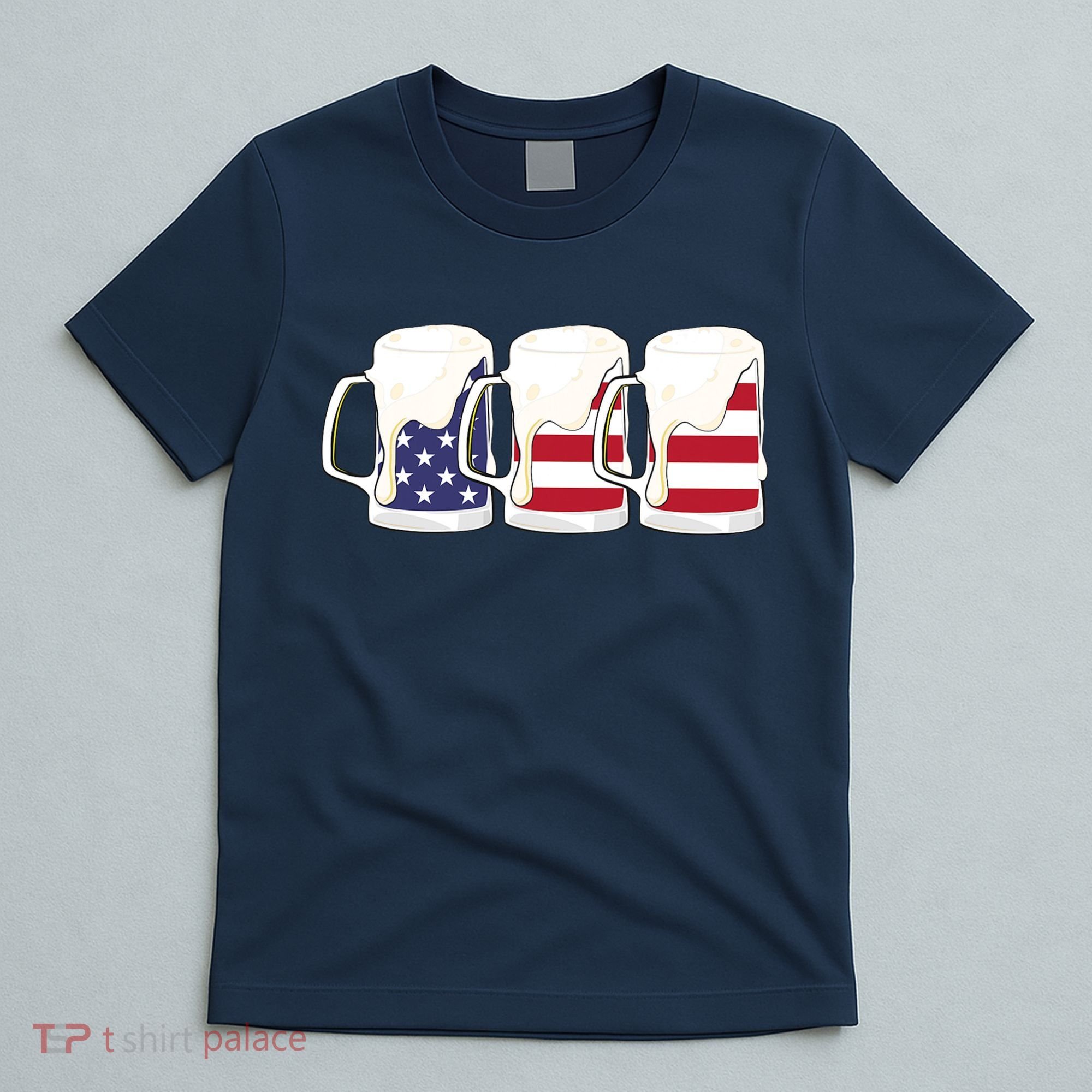 Beer American Flag Shirt 4th Of July Men Women Merica USA T-Shirt