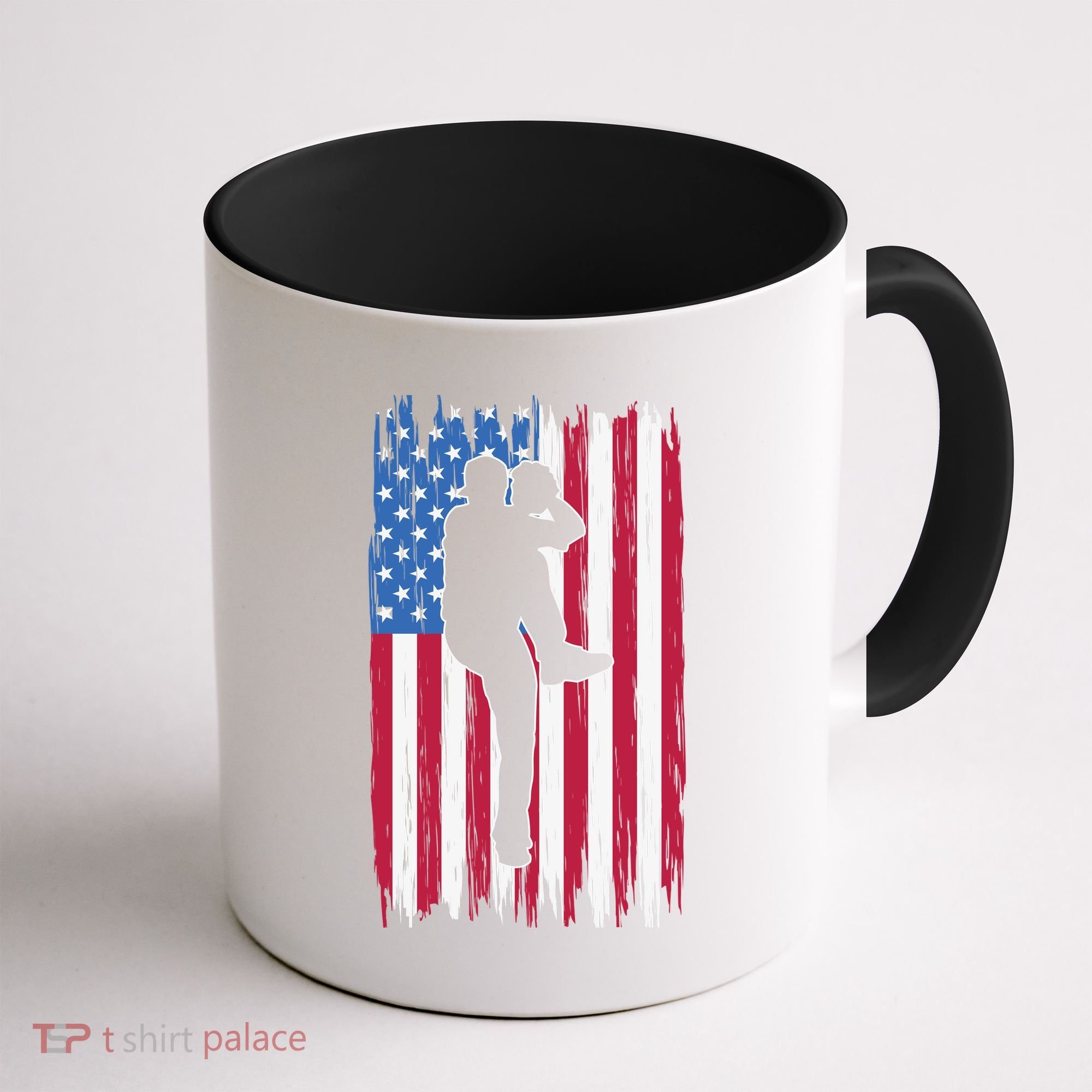 Baseball American Flag Sport Coffee Mug
