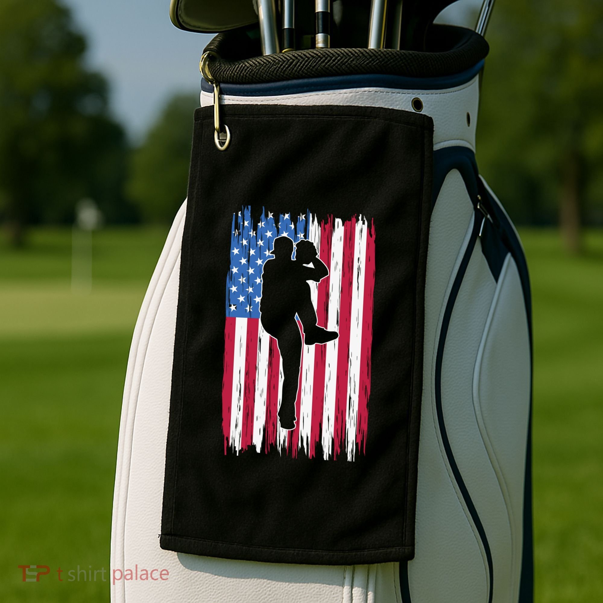 Baseball American Flag Sport Golf Towel