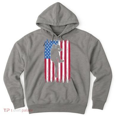 Baseball American Flag Sport Hoodie