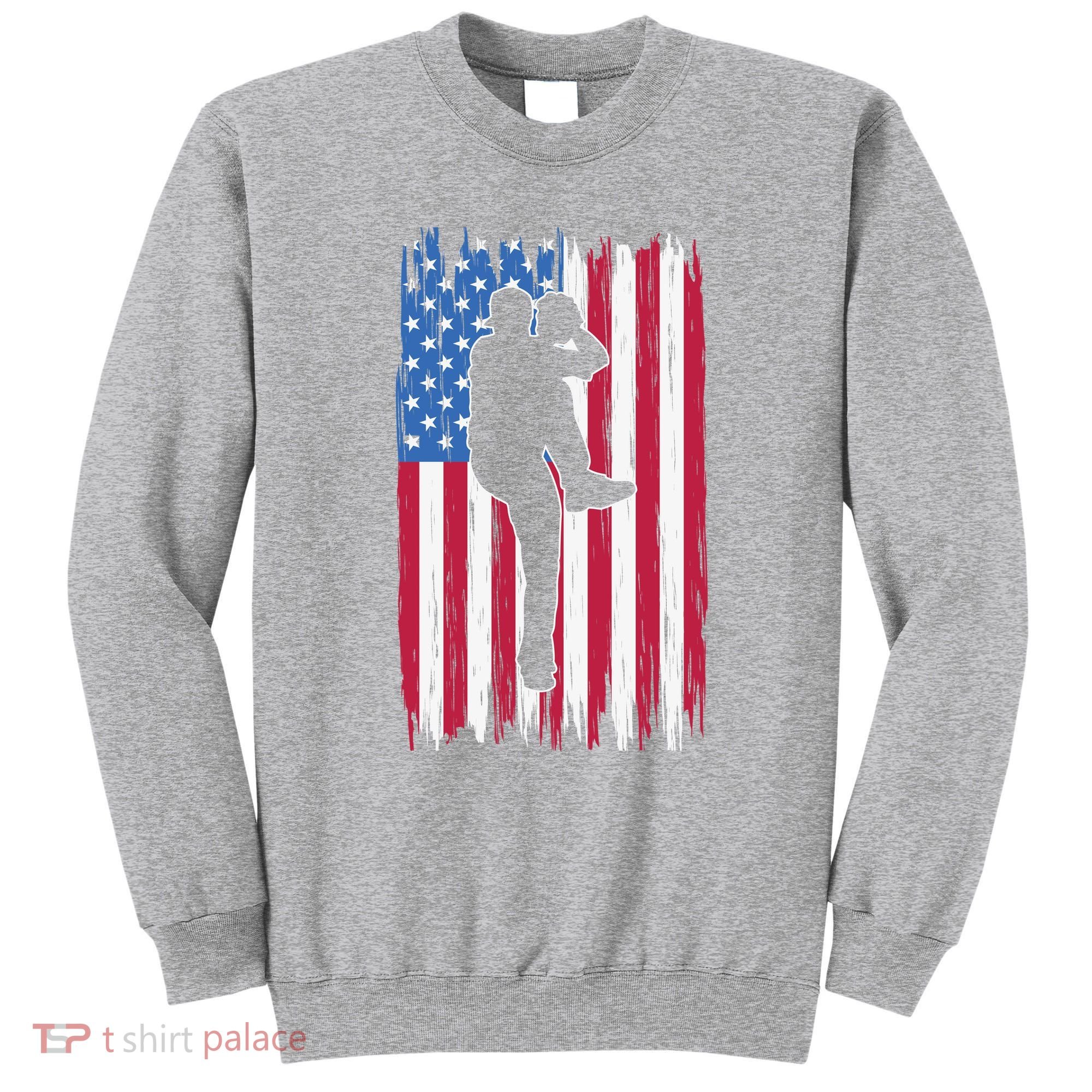Baseball American Flag Sport Sweatshirt