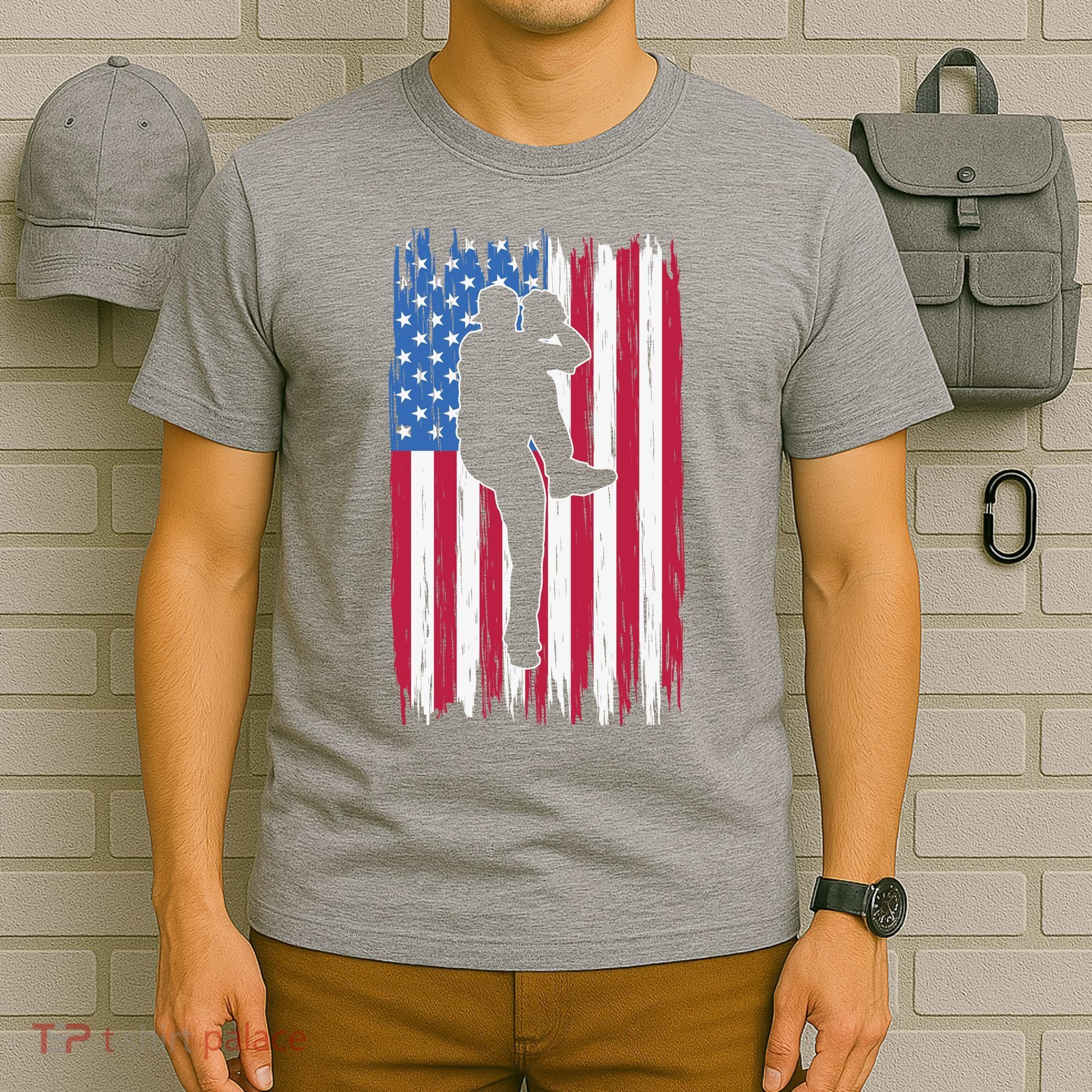 Baseball American Flag Sport T-Shirt