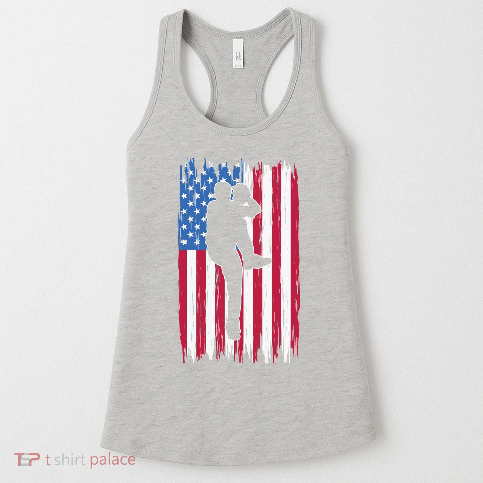 Baseball American Flag Sport Women's Tank Top