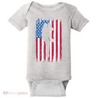 Baseball American Flag Sport Baby Bodysuit thumb 0