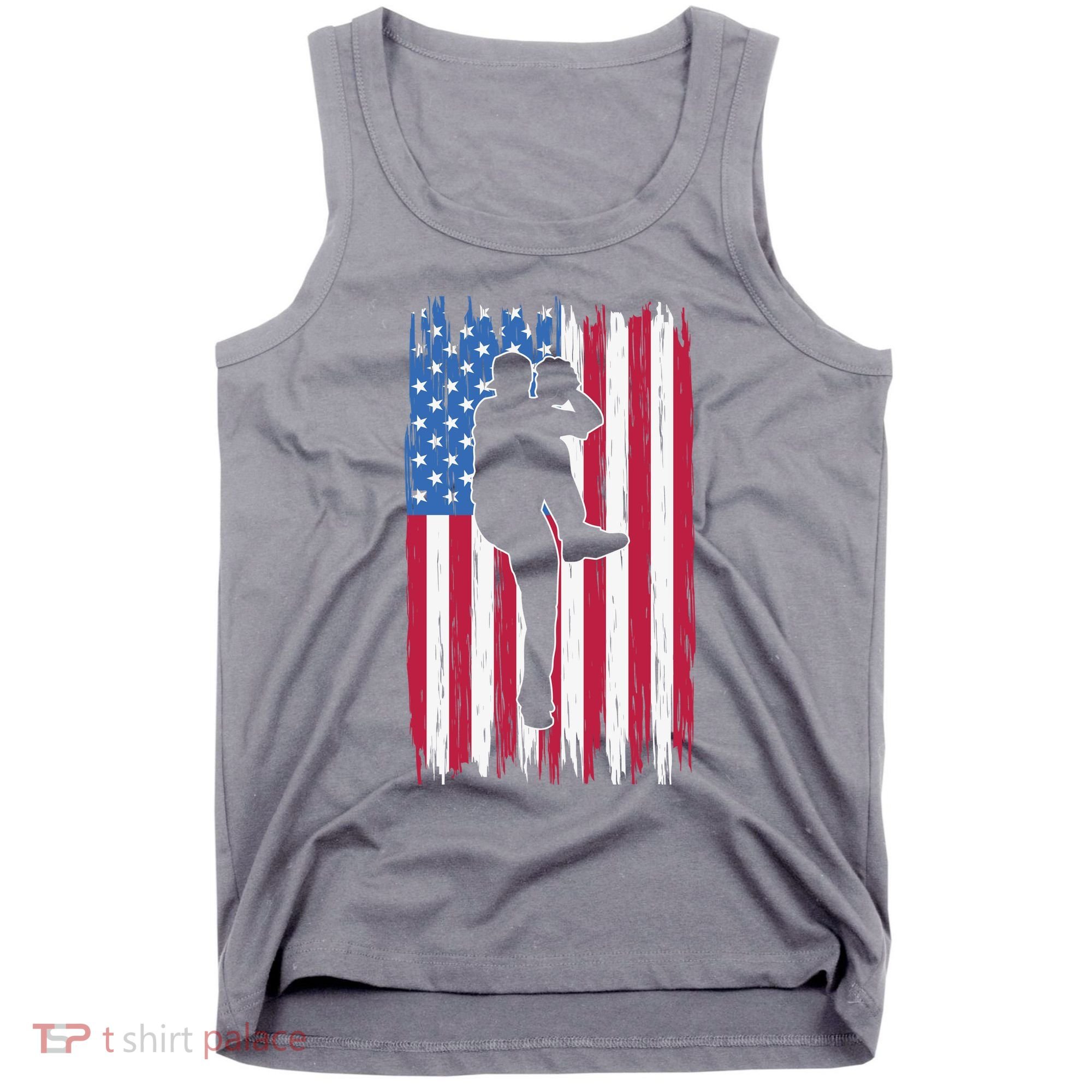 Baseball American Flag Sport Tank Top