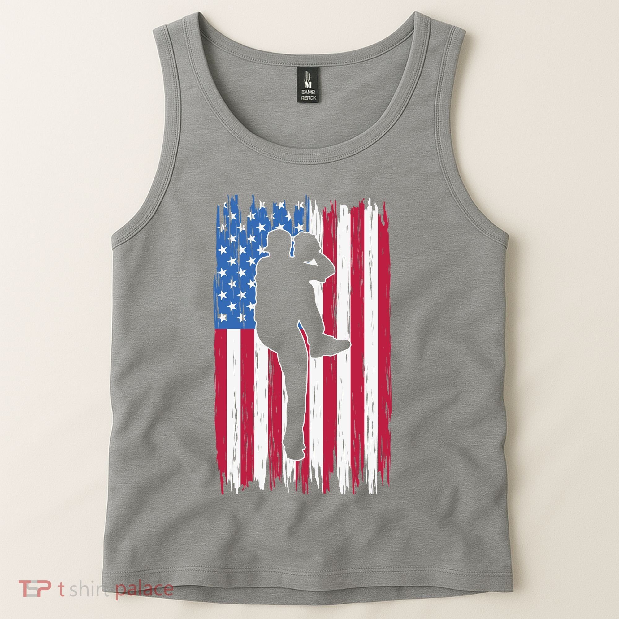 Baseball American Flag Sport Tank Top