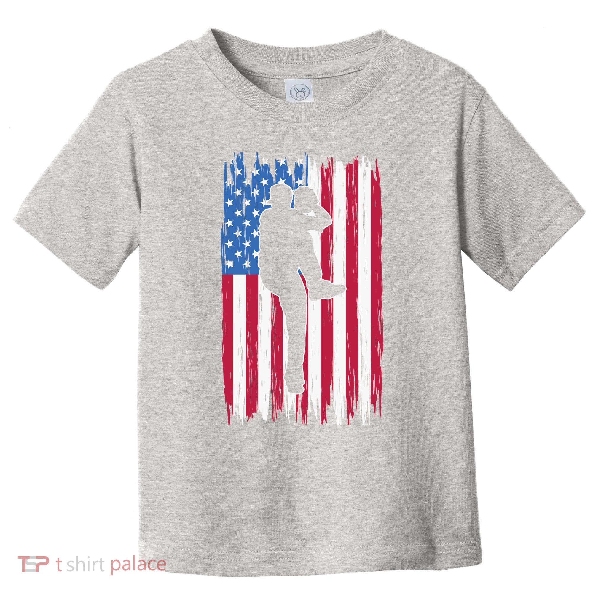 Baseball American Flag Sport Toddler T-Shirt