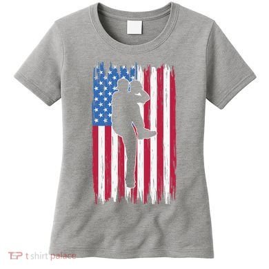 Baseball American Flag Sport Women's T-Shirt