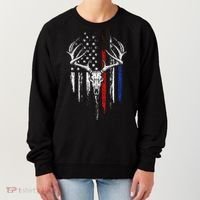 Bowhunting American Flag USA Bow Whitetail Deer Hunter Gift Women's Sweatshirt thumb 0