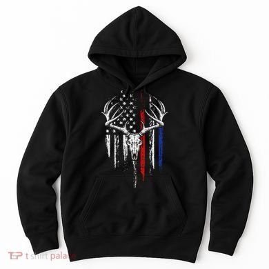 Bowhunting American Flag USA Bow Whitetail Deer Hunter Gift Hoodie