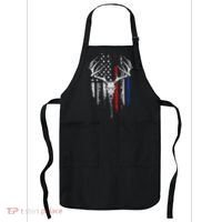 Bowhunting American Flag USA Bow Whitetail Deer Hunter Gift Apron thumb 0