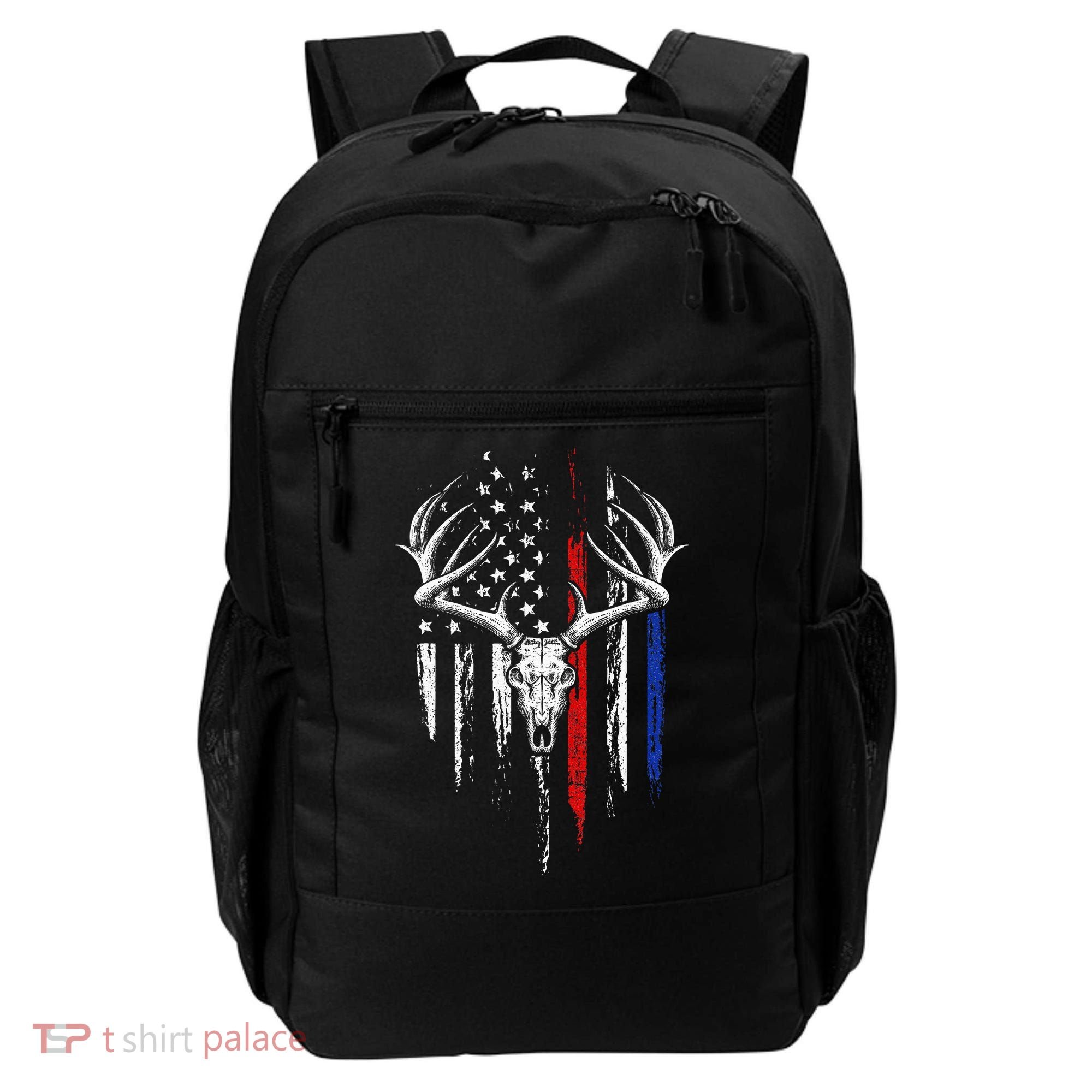 Bowhunting American Flag USA Bow Whitetail Deer Hunter Gift Backpack