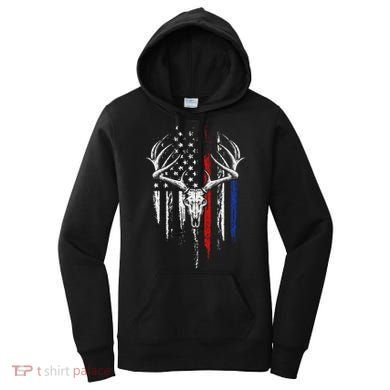 Bowhunting American Flag USA Bow Whitetail Deer Hunter Gift Women's Hoodie