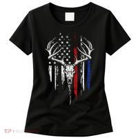 Bowhunting American Flag USA Bow Whitetail Deer Hunter Gift Women's T-Shirt thumb 0