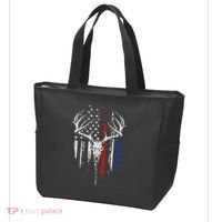 Bowhunting American Flag USA Bow Whitetail Deer Hunter Gift Tote Bag thumb 3